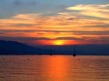 Coucher de soleil dans la baie de St Tropez